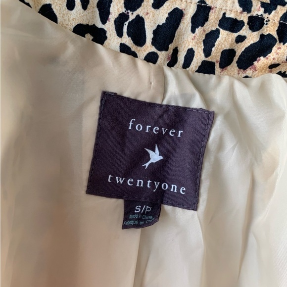 Vtg 2000s Y2K Forever 21 leopard print trench coat cream brown size small - Picture 6 of 6